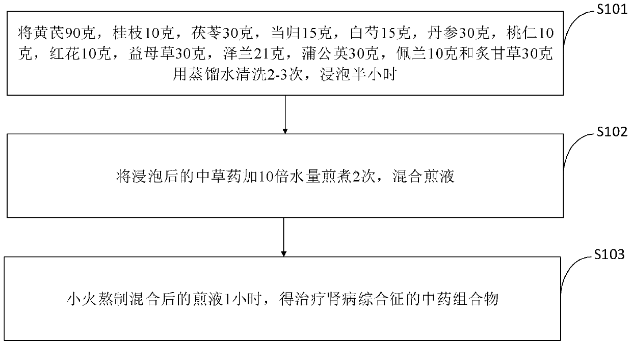 Traditional Chinese medicine composition for treating nephrotic syndrome and preparation method thereof