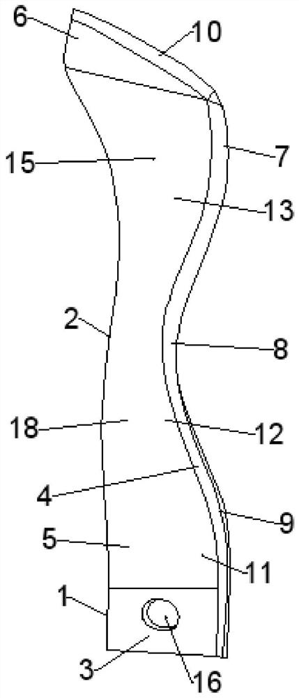 A deep plow knife suitable for clay soil