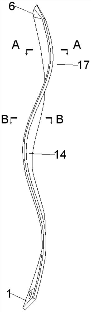 A deep plow knife suitable for clay soil