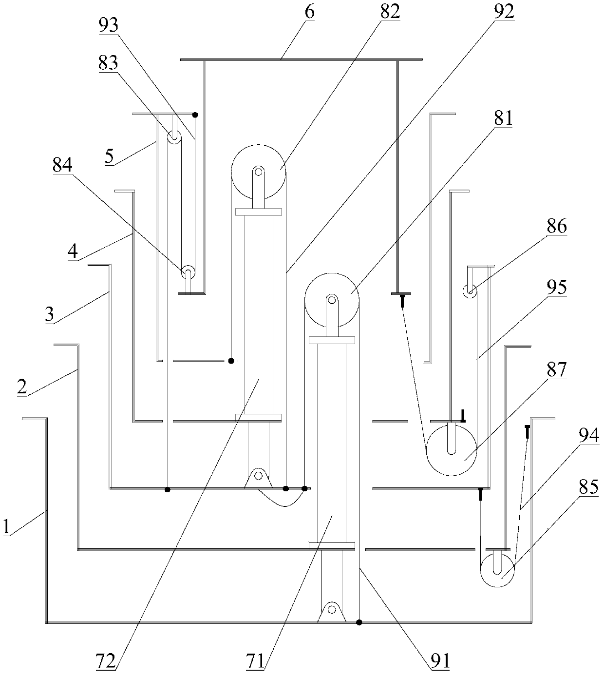 Telescopic arm device and automobile crane