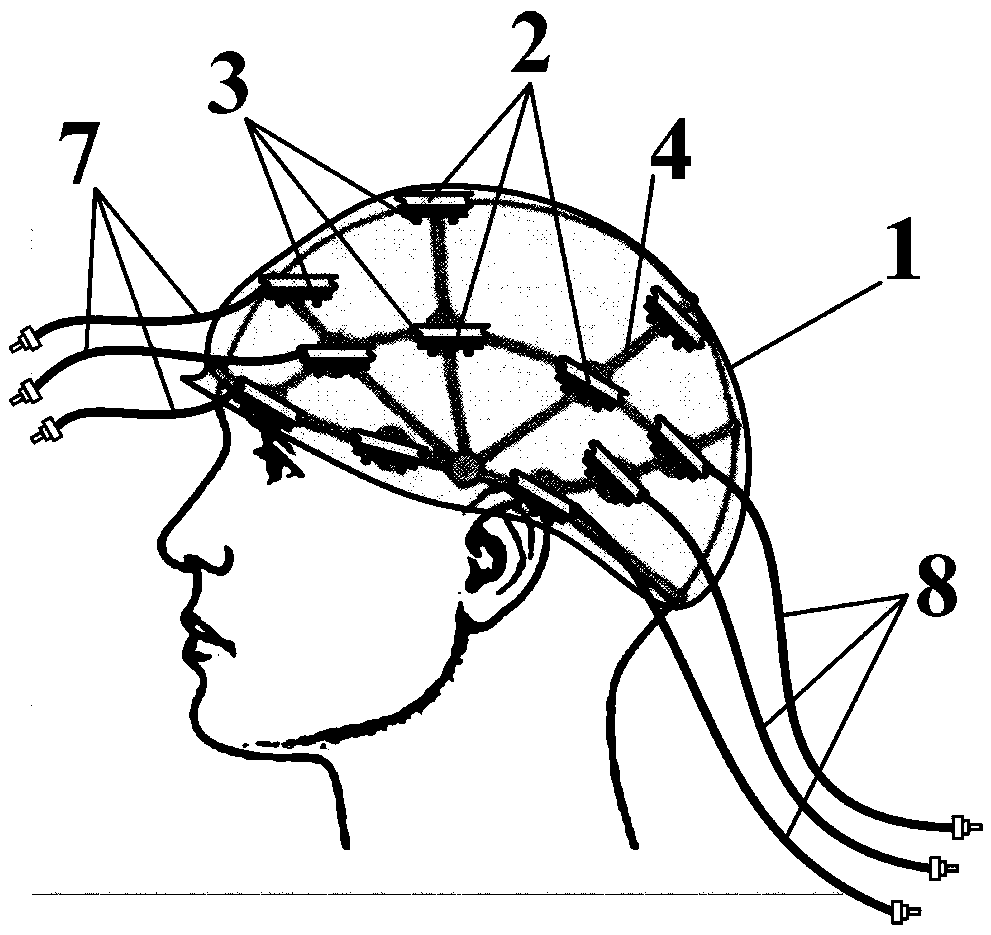 Helmet-type electroencephalography cap based on optical crystals