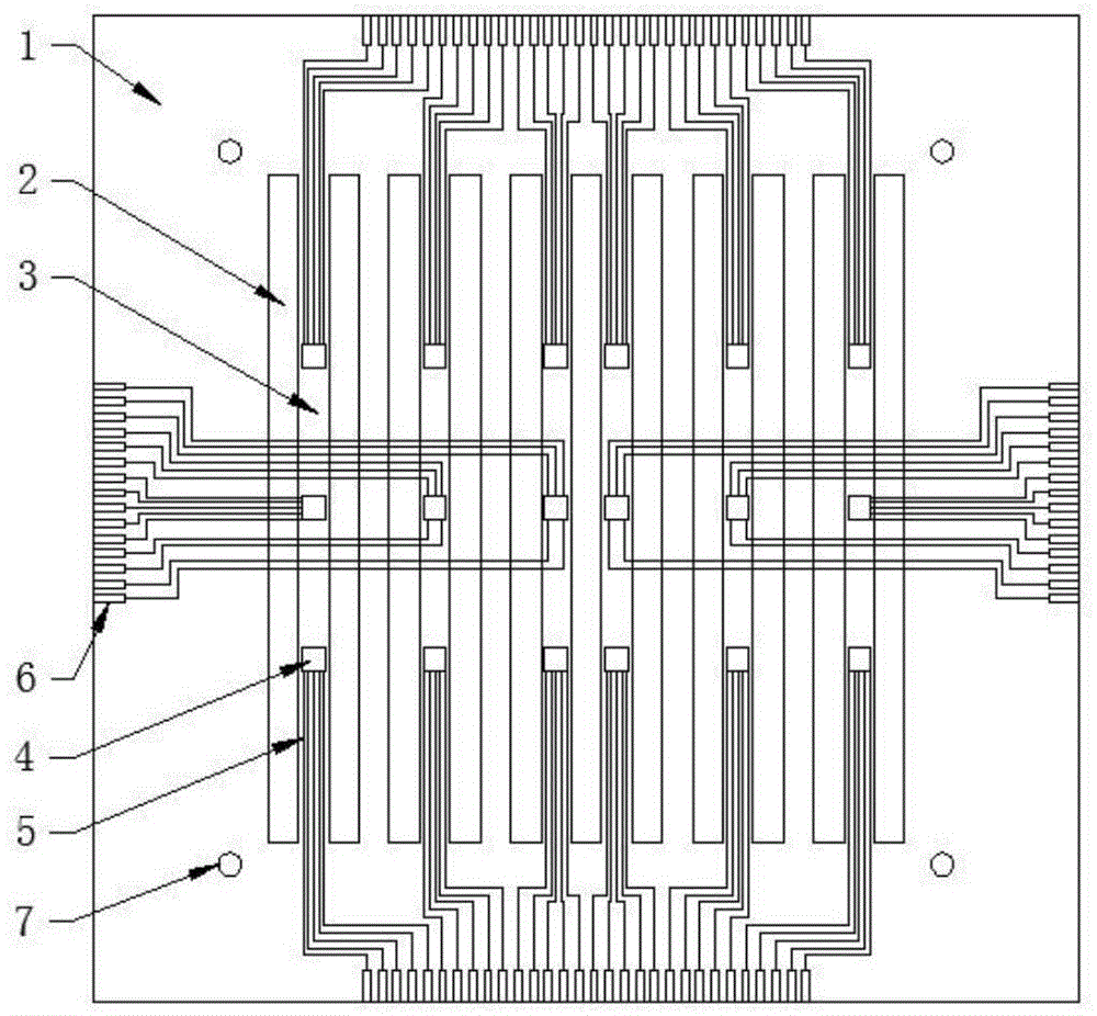 Fuel cell internal temperature-humidity-current density distribution measurement male tab