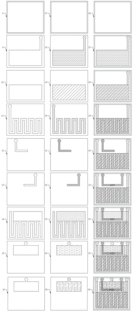 Fuel cell internal temperature-humidity-current density distribution measurement male tab