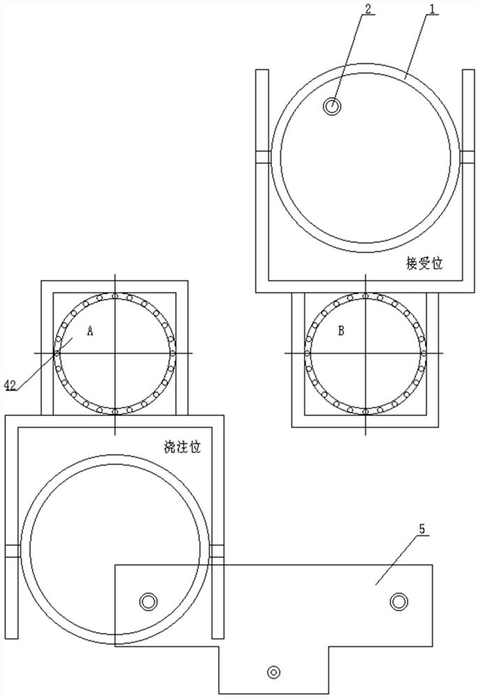 Continuous casting machine pouring device and pouring method