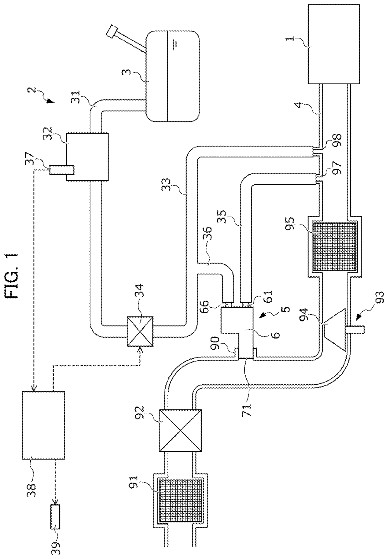 Evaporated fuel treatment device and fluid treatment device