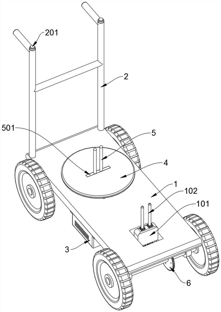 Rubber hose portable laying and collecting coiled pipe device based on garden irrigation