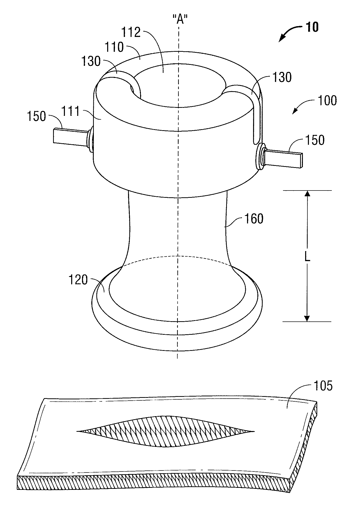 Universal height foam port