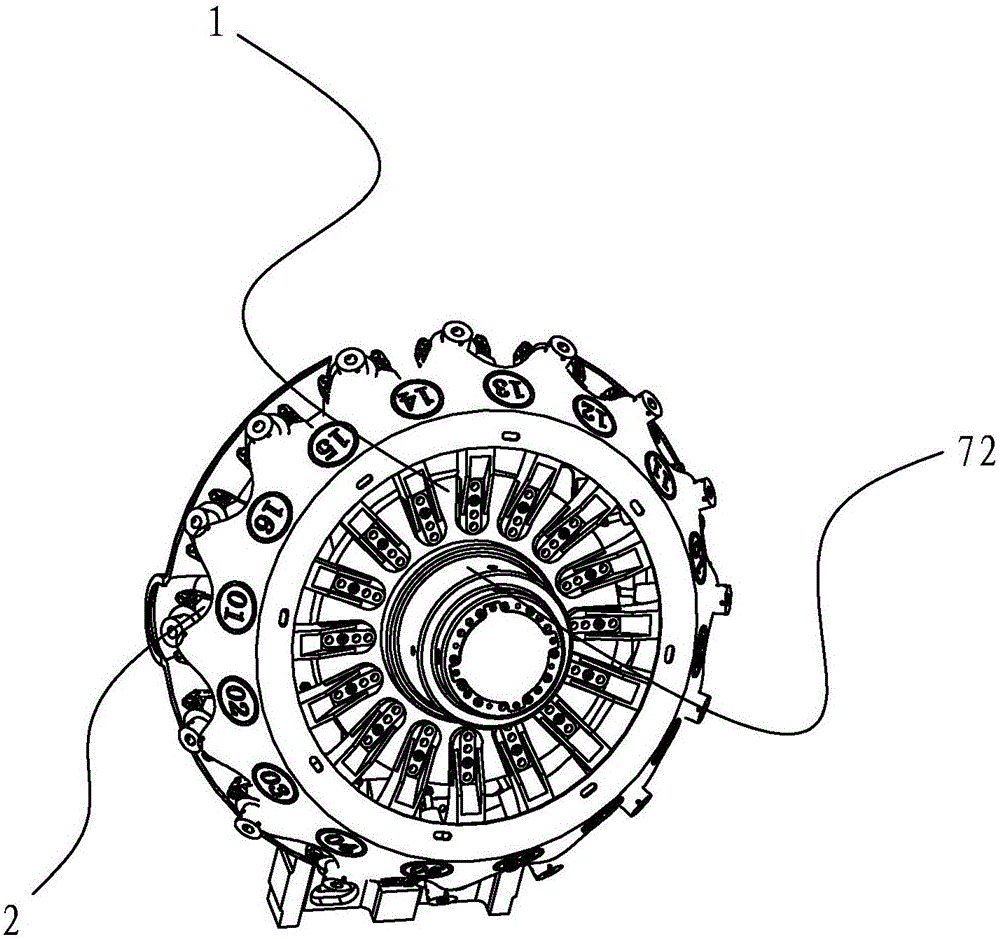 Disc type tool magazine utilizing harmonic reducer