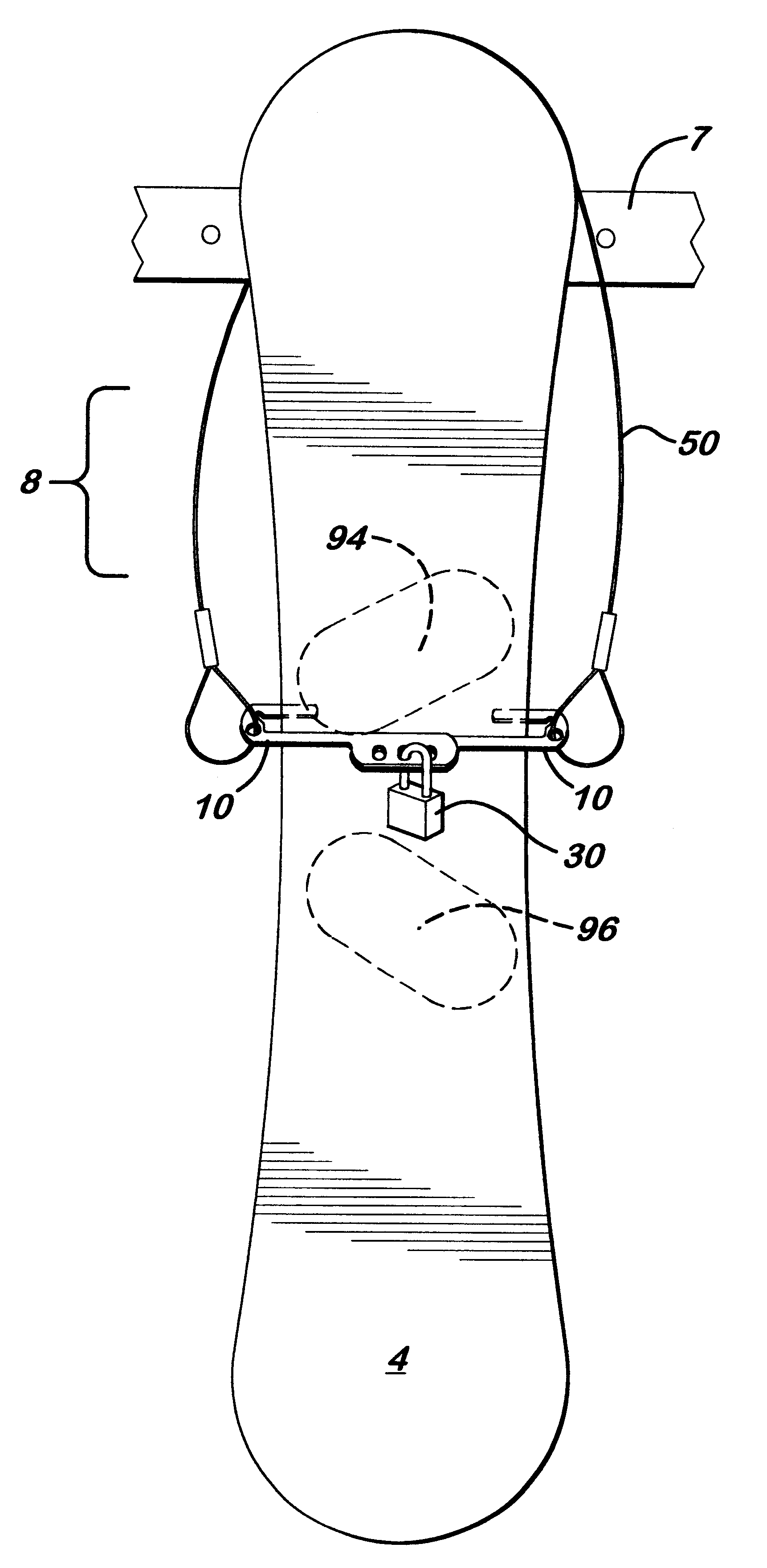 Snowboard locking system