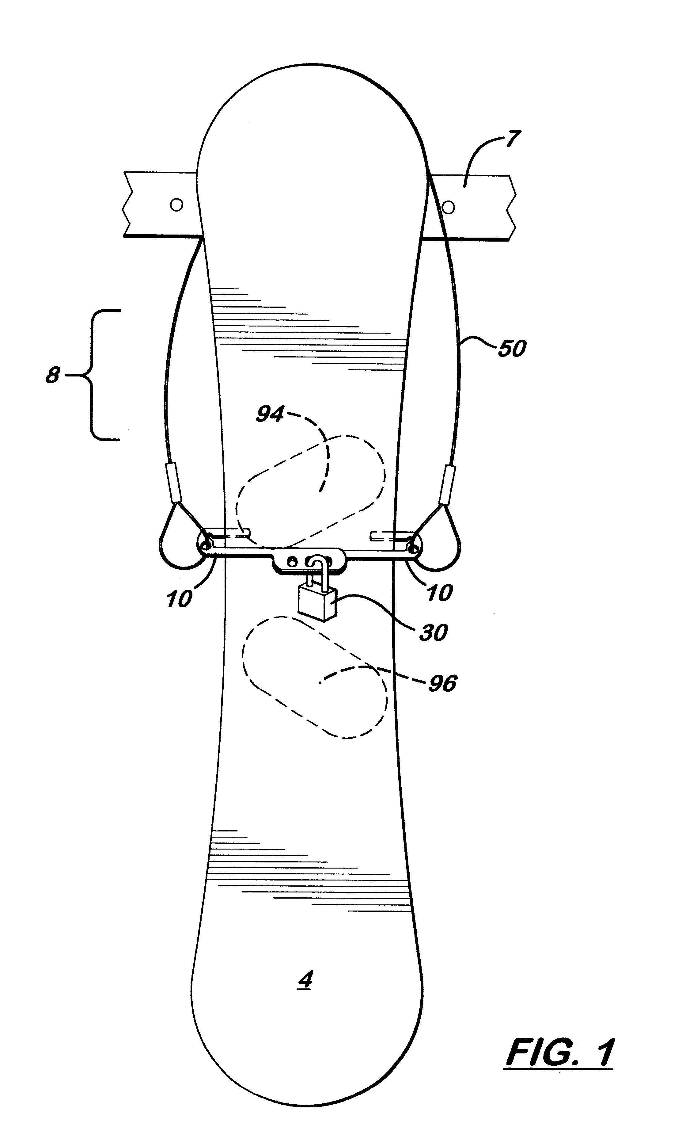 Snowboard locking system