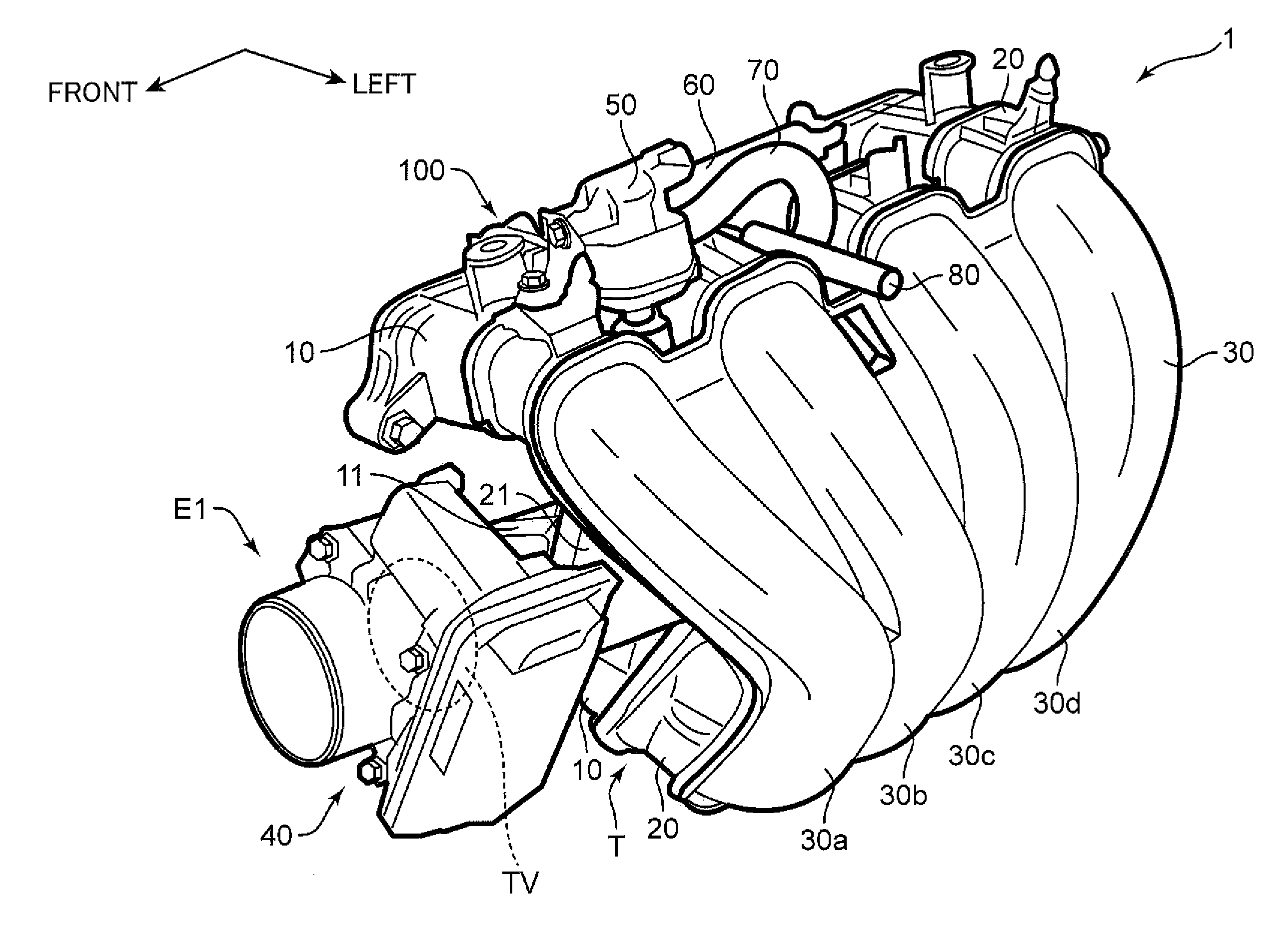 Intake manifold structure for engine