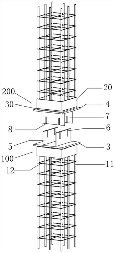 A prefabricated prefabricated column splicing rigid connection node and construction method