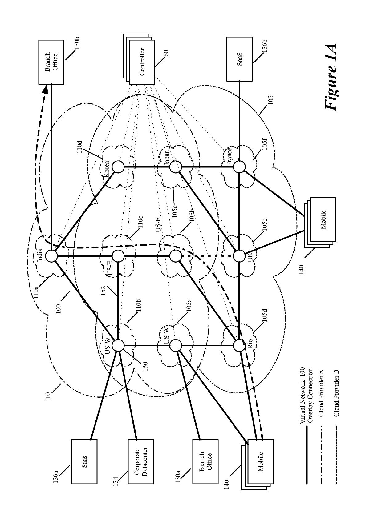 Processing data messages of a virtual network that are sent to and received from external service machines