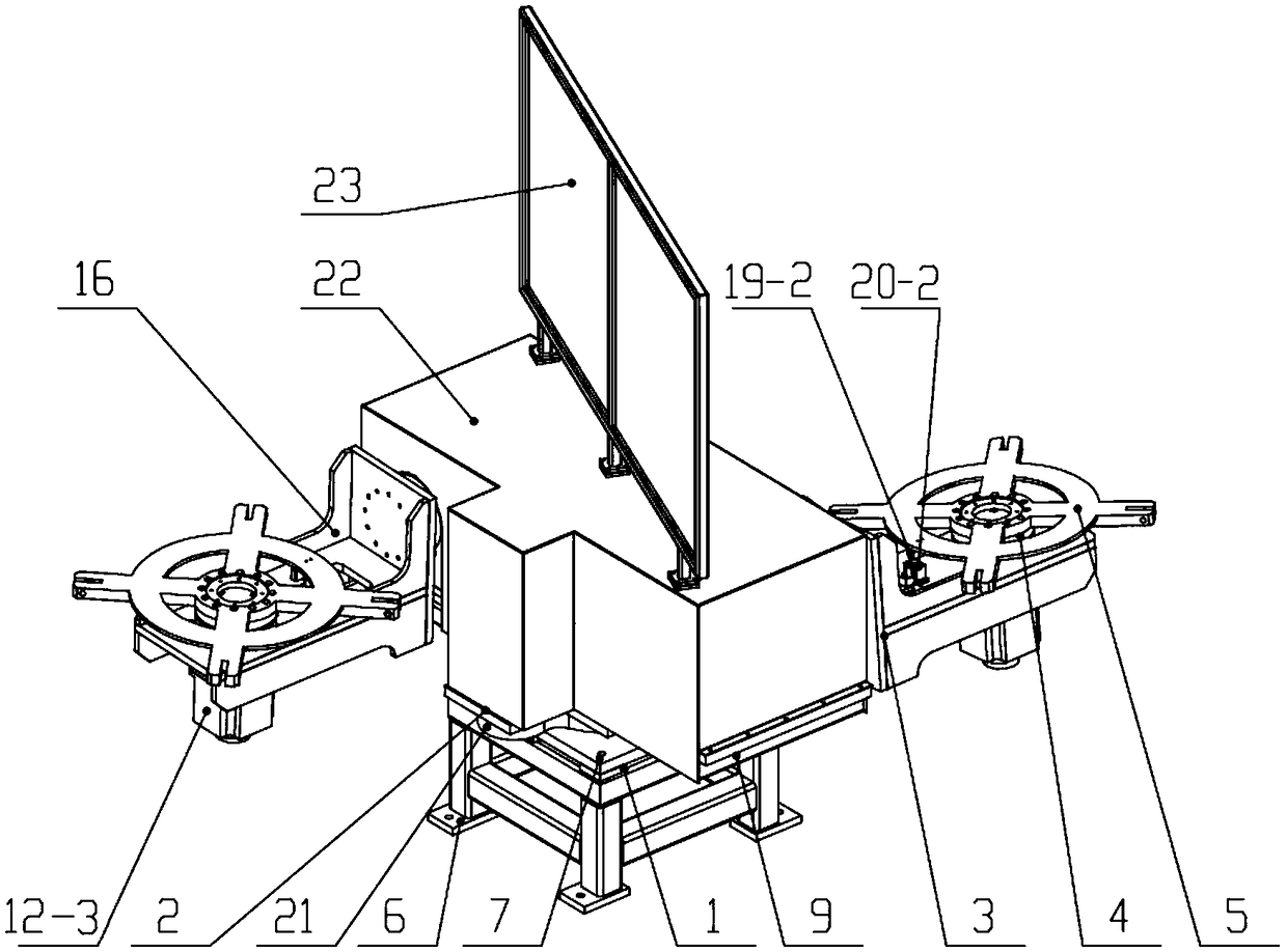 Fan impeller rotation type double-station eight-axis linkage robot welding apparatus and method