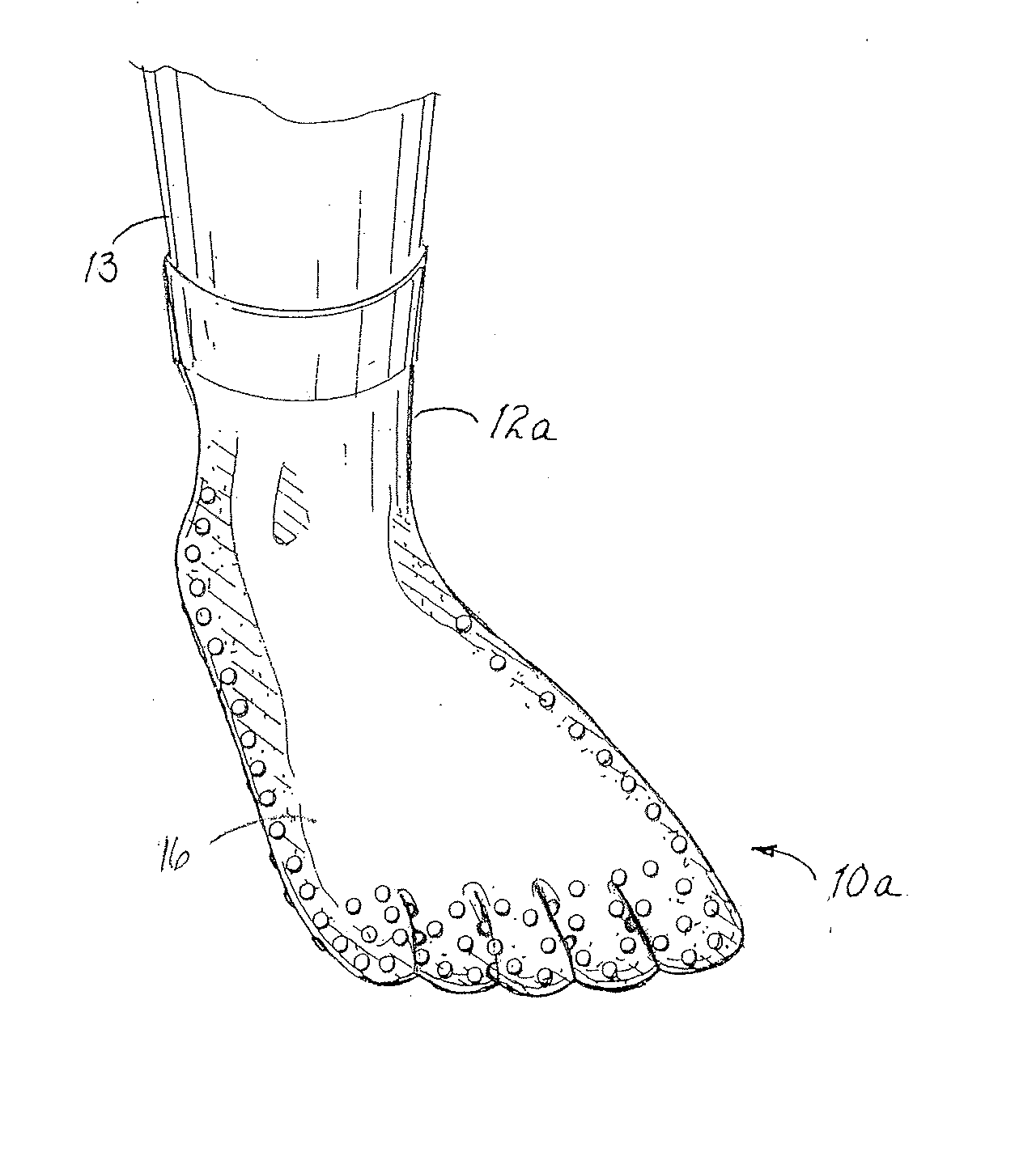 Slip-resistant extremity covering and method therefor