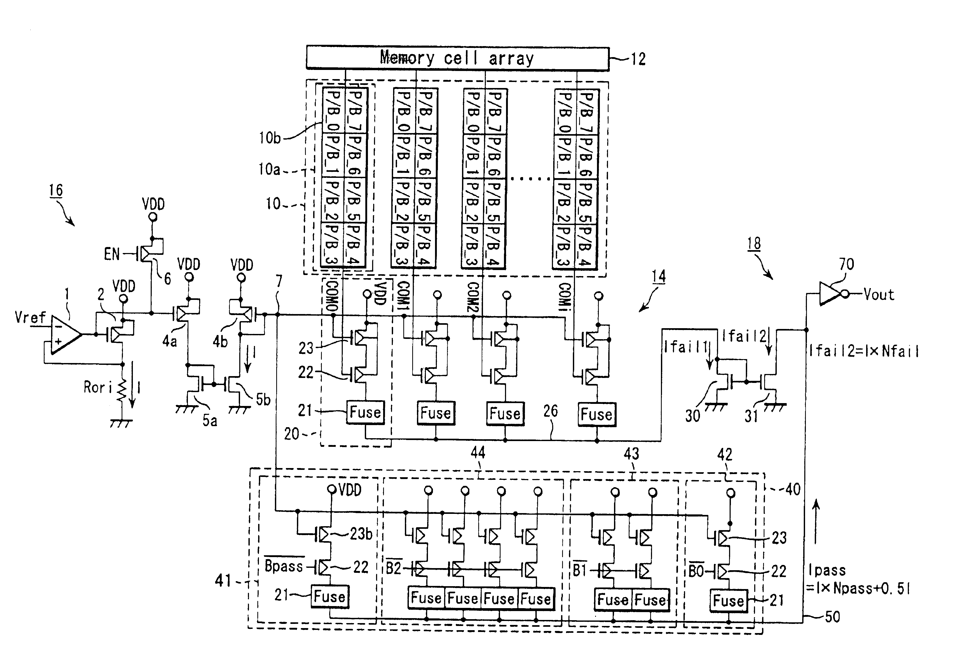 Fail number detecting circuit of flash memory