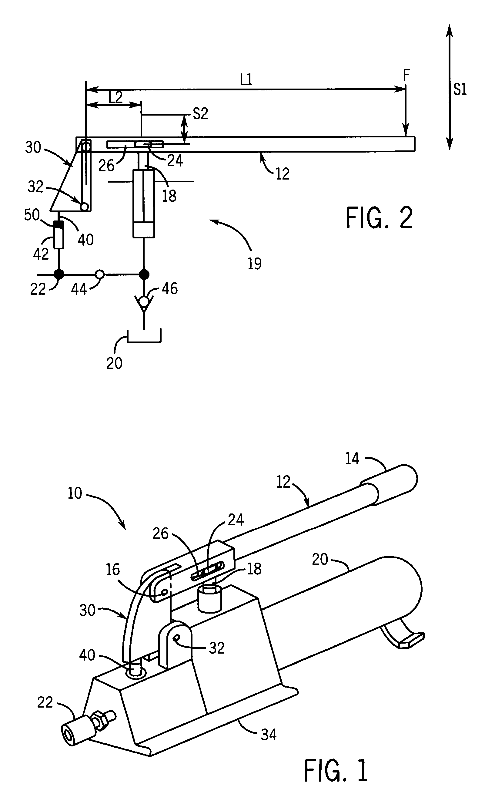 Variable ratio hand pump