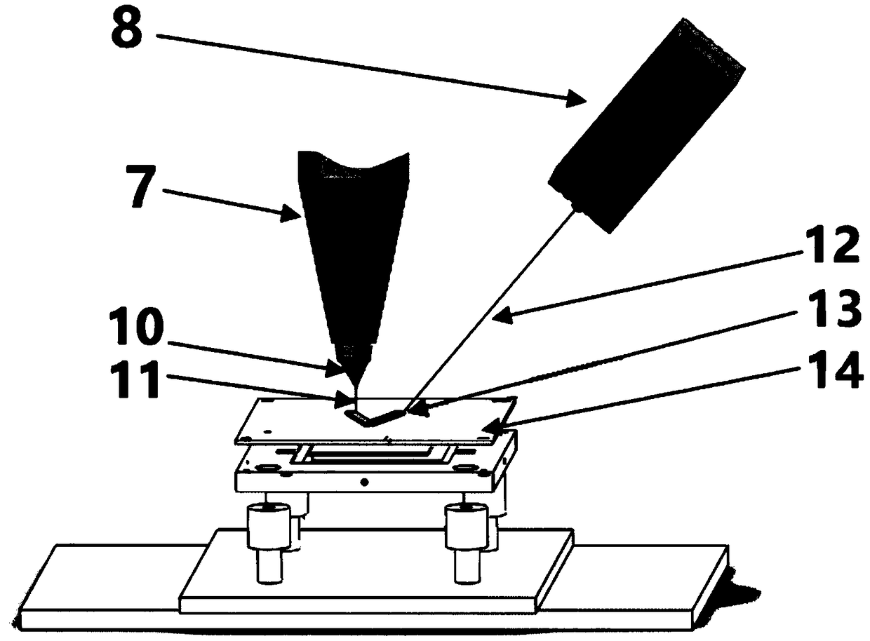 Laser-assisted electrospray in-situ printing device