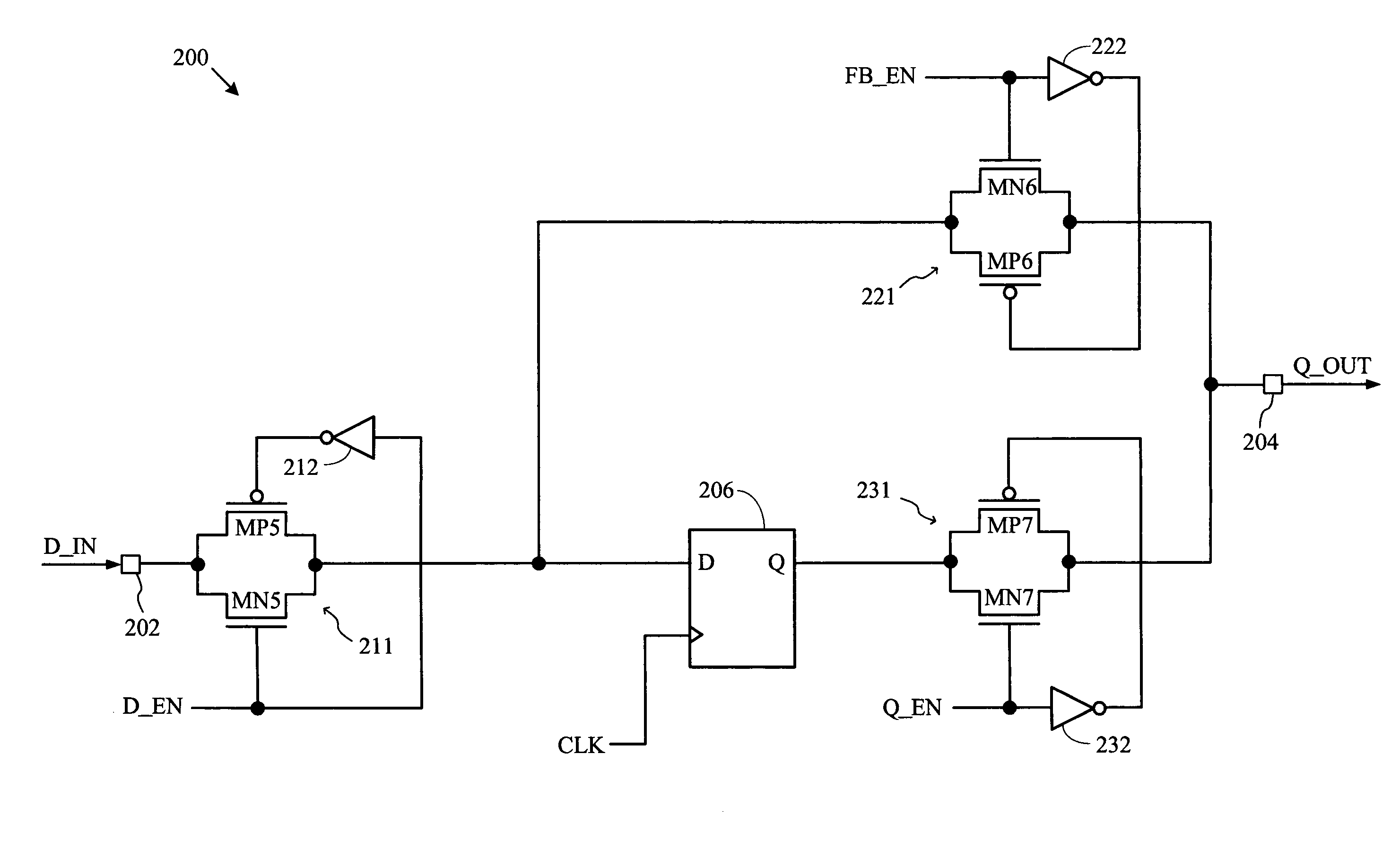 Efficient implementation of a bypassable flip-flop with a clock enable