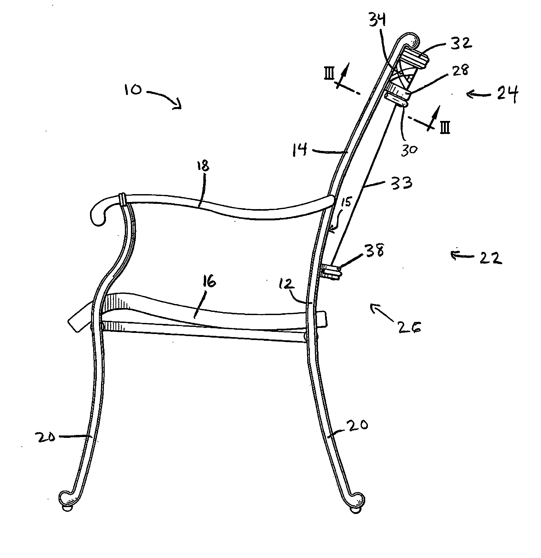 Single frame sling chair