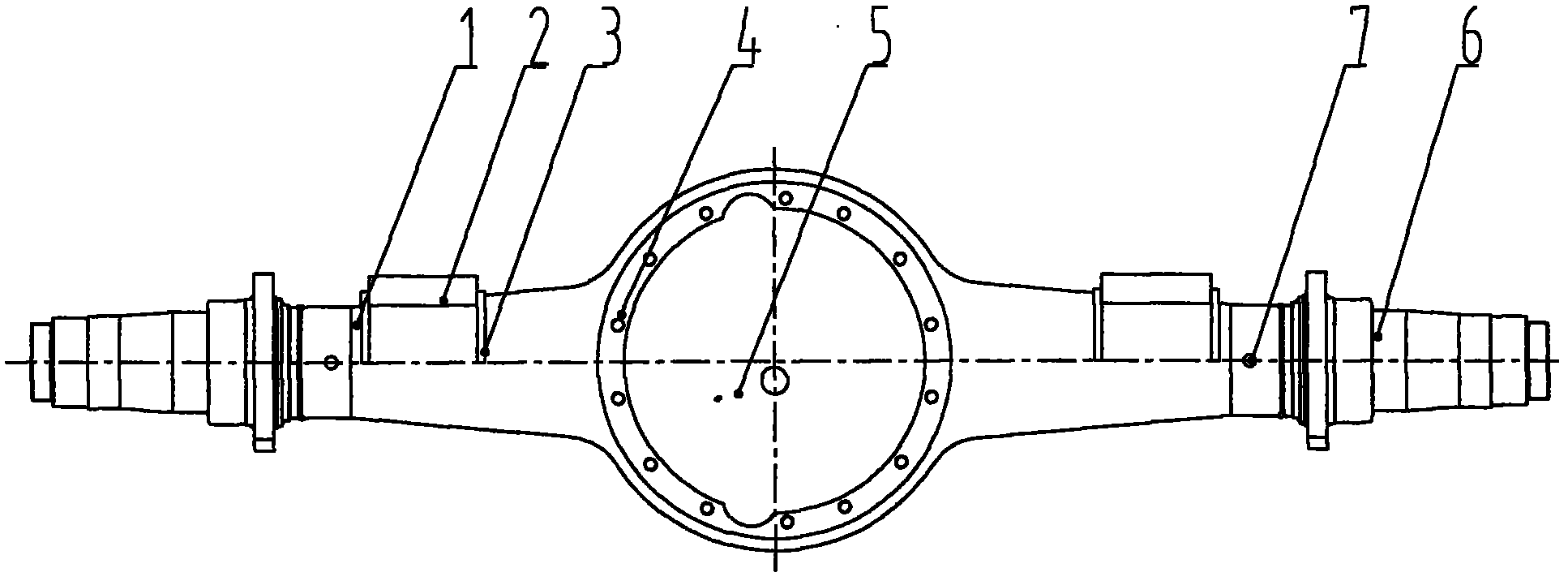 Manufacturing method of driving axle housing of heavy load road roller