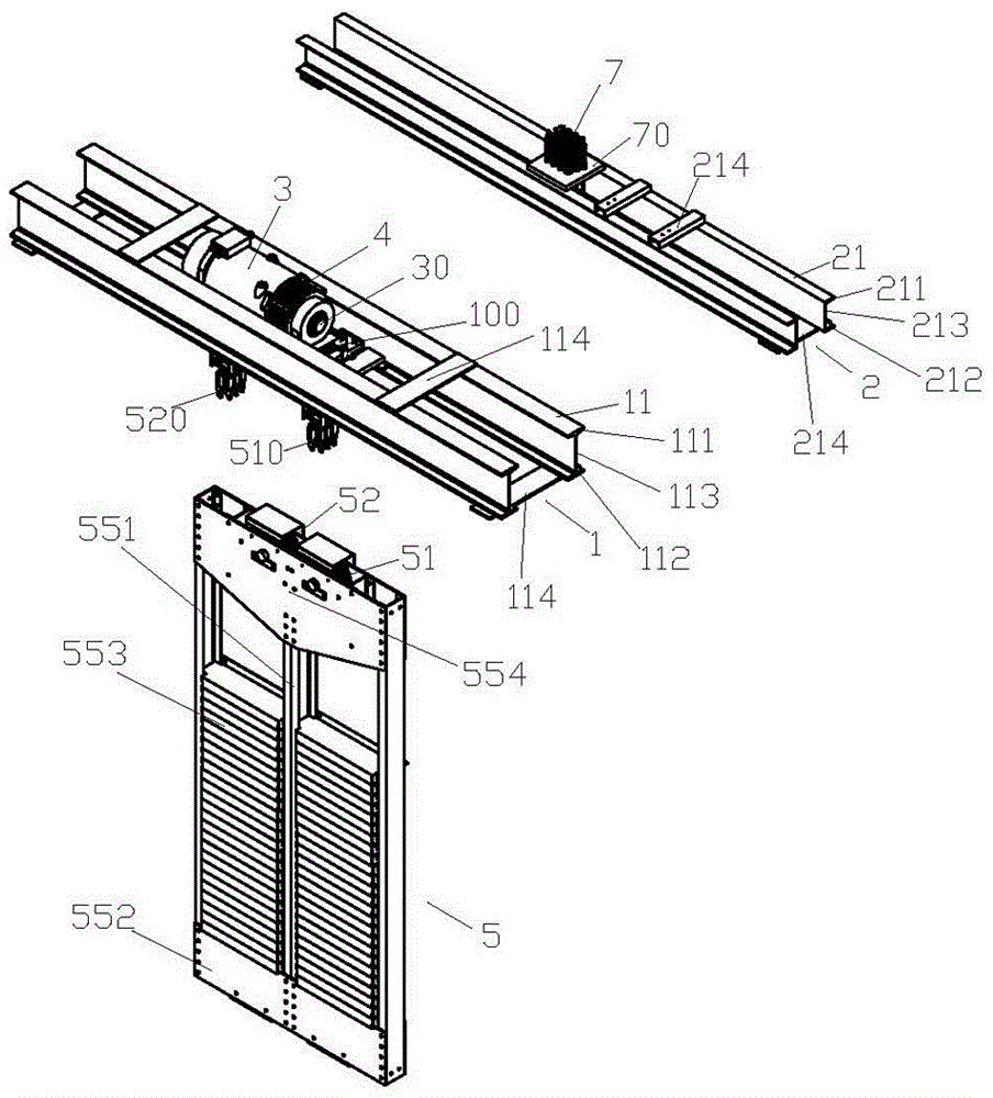 A shaft top layer arrangement structure of a machine room-less elevator