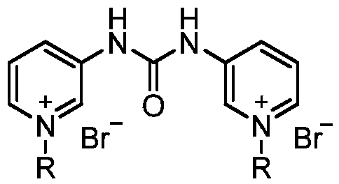 Pyridylurea biquaternary ammonium salt as well as preparation method and application thereof