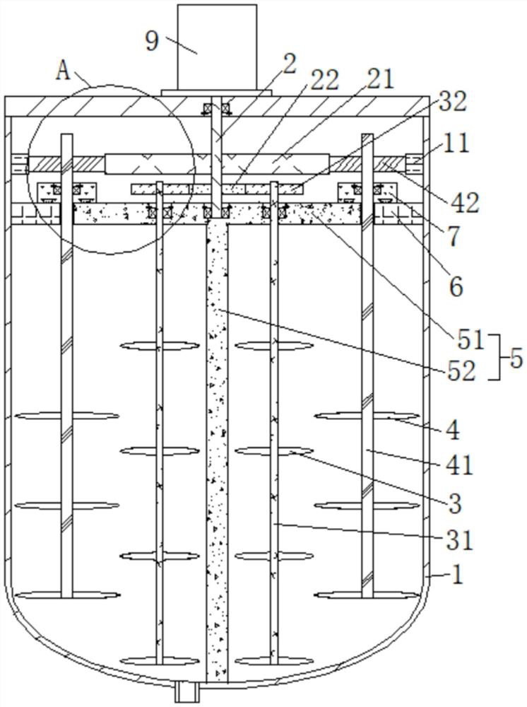 Stirring device for preparing low-temperature denitration catalyst