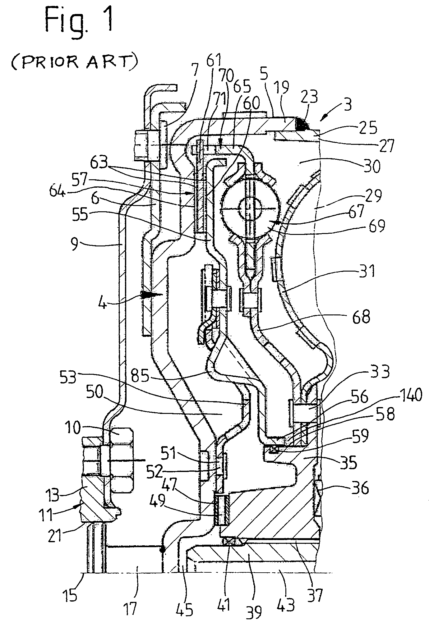 Bridging clutch for a hydrodynamic clutch device enclosed by a housing