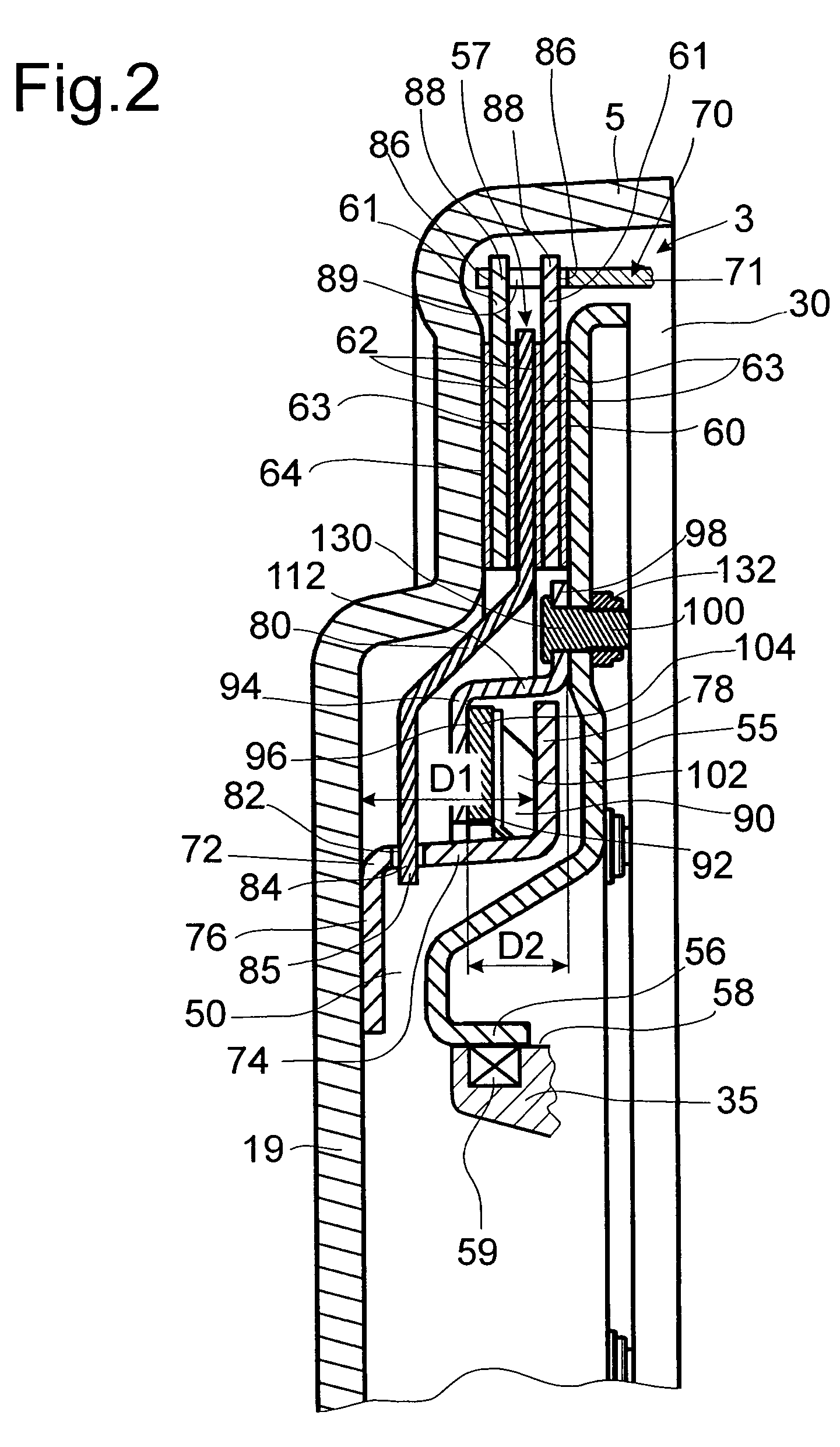 Bridging clutch for a hydrodynamic clutch device enclosed by a housing