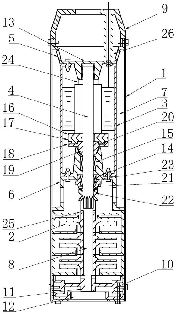 An amphibious shielded permanent magnet high-speed multistage pump