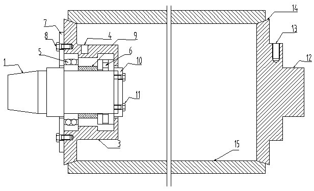 Turning fixture of cast steel sleeve for lathe