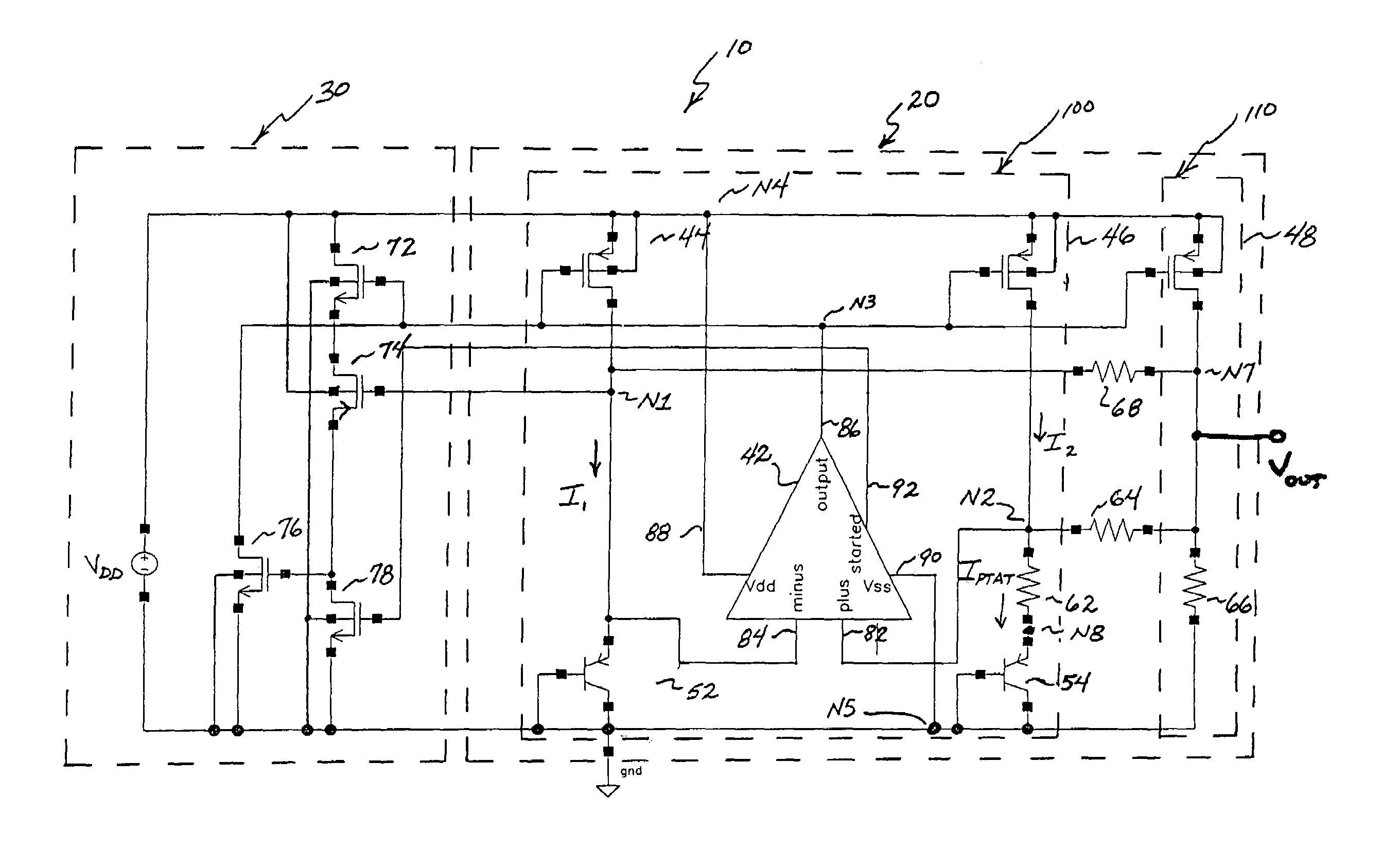 Low-voltage bandgap voltage reference circuit