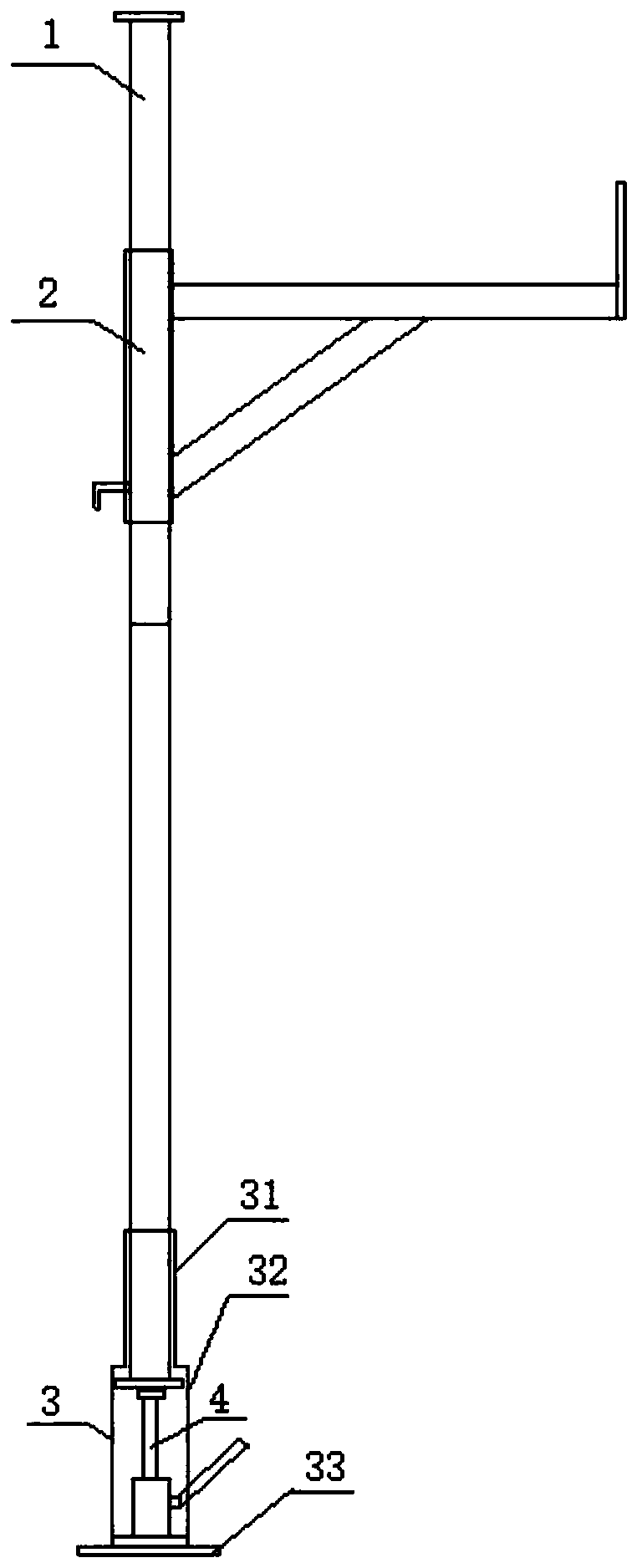 Fast-installing-and-dismantling support of water drilling machine and using method of fast-installing-and-dismantling support