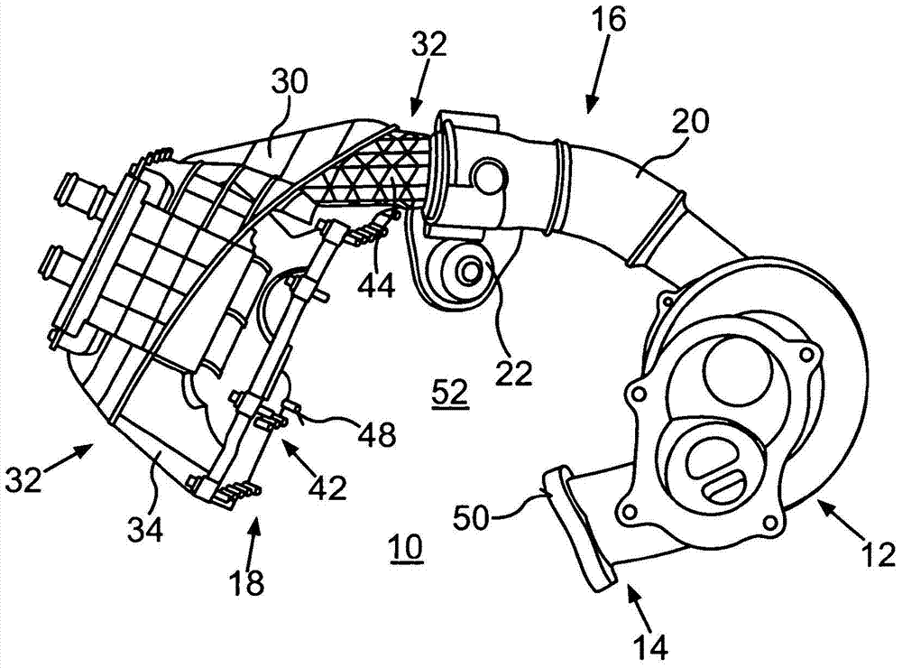 Arrangement of an air supply device on a cylinder head for an internal combustion engine