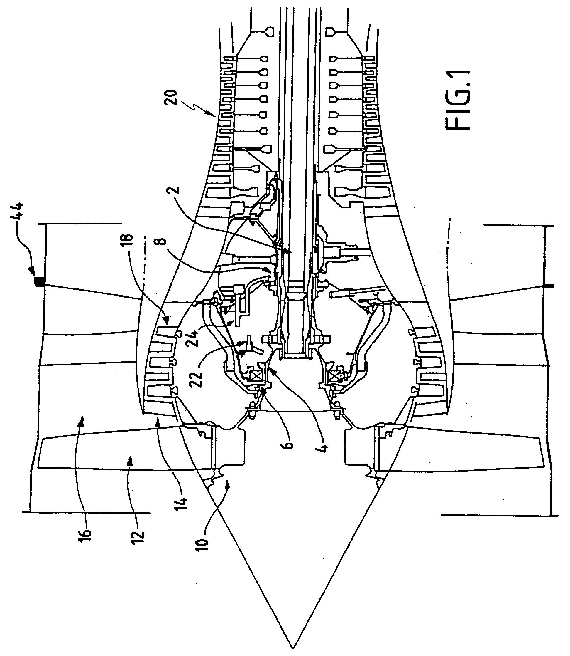 System for decoupling a fan from a turbojet by means of an explosive charge