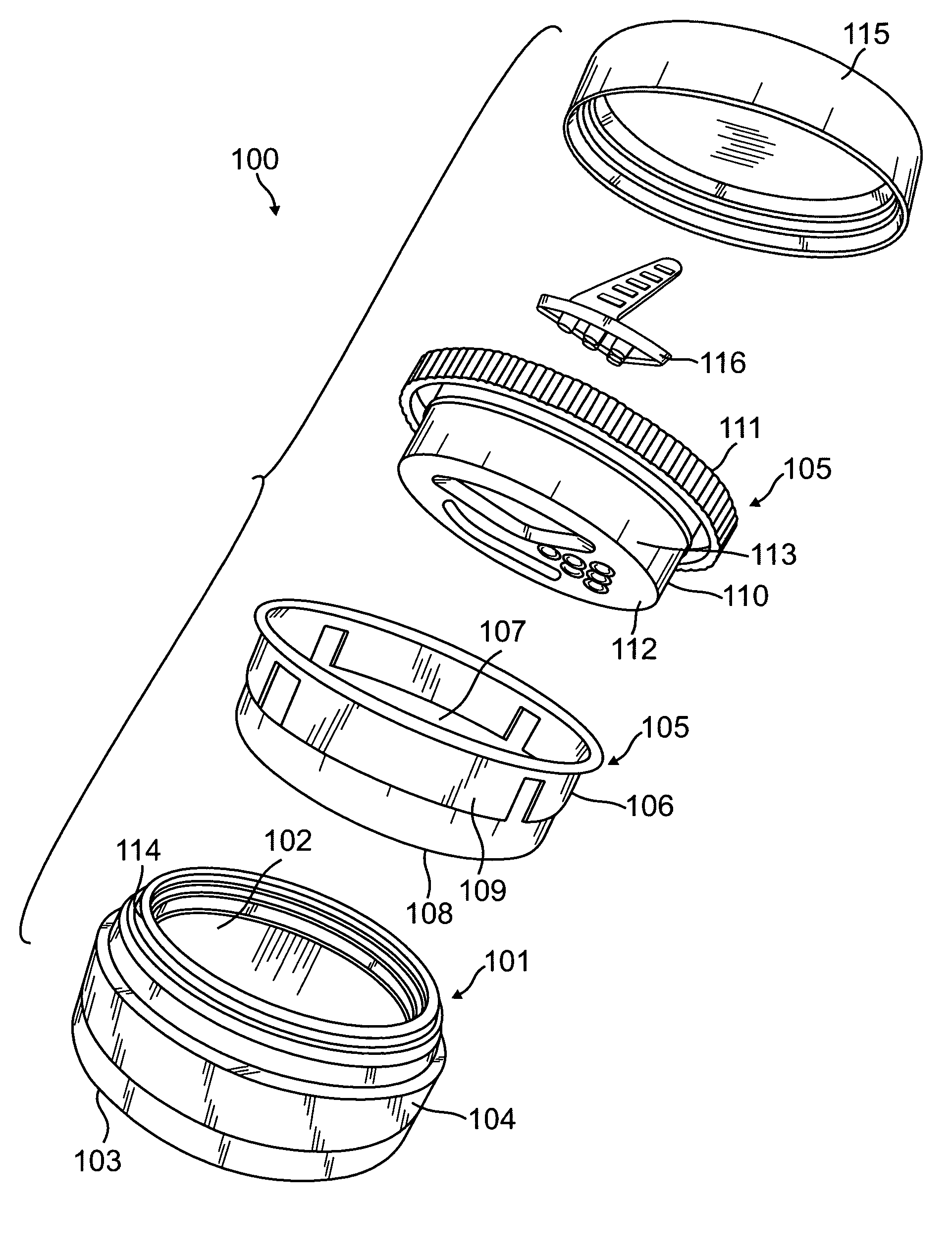 Cosmetic powder container with rotating dispensing mechanism