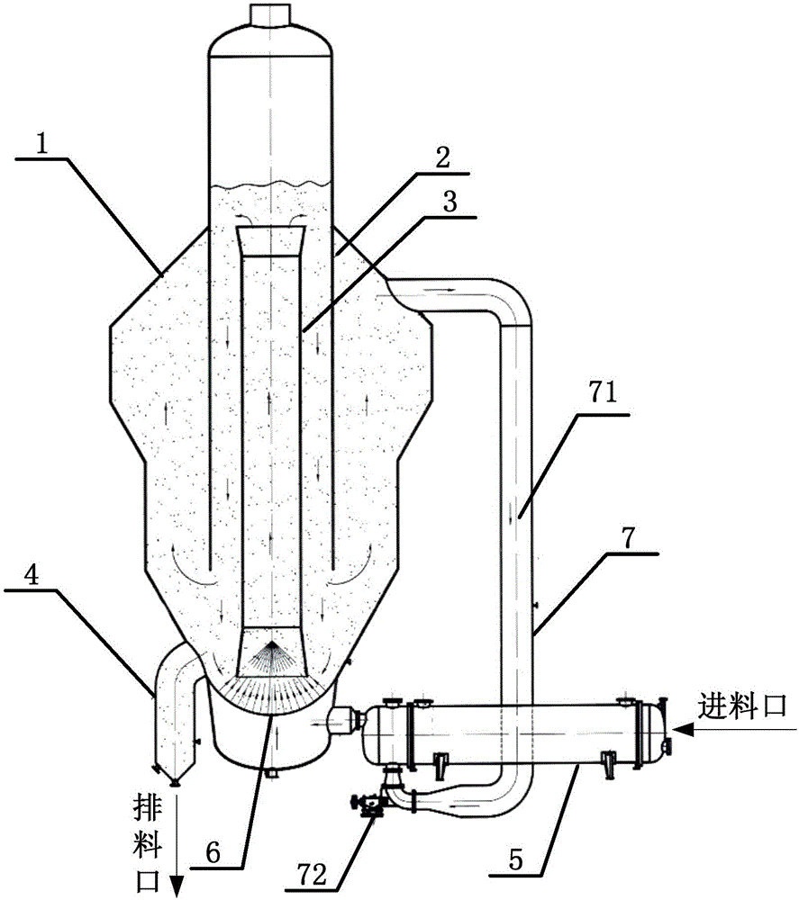 External circulating DTB fluidized bed crystallizer