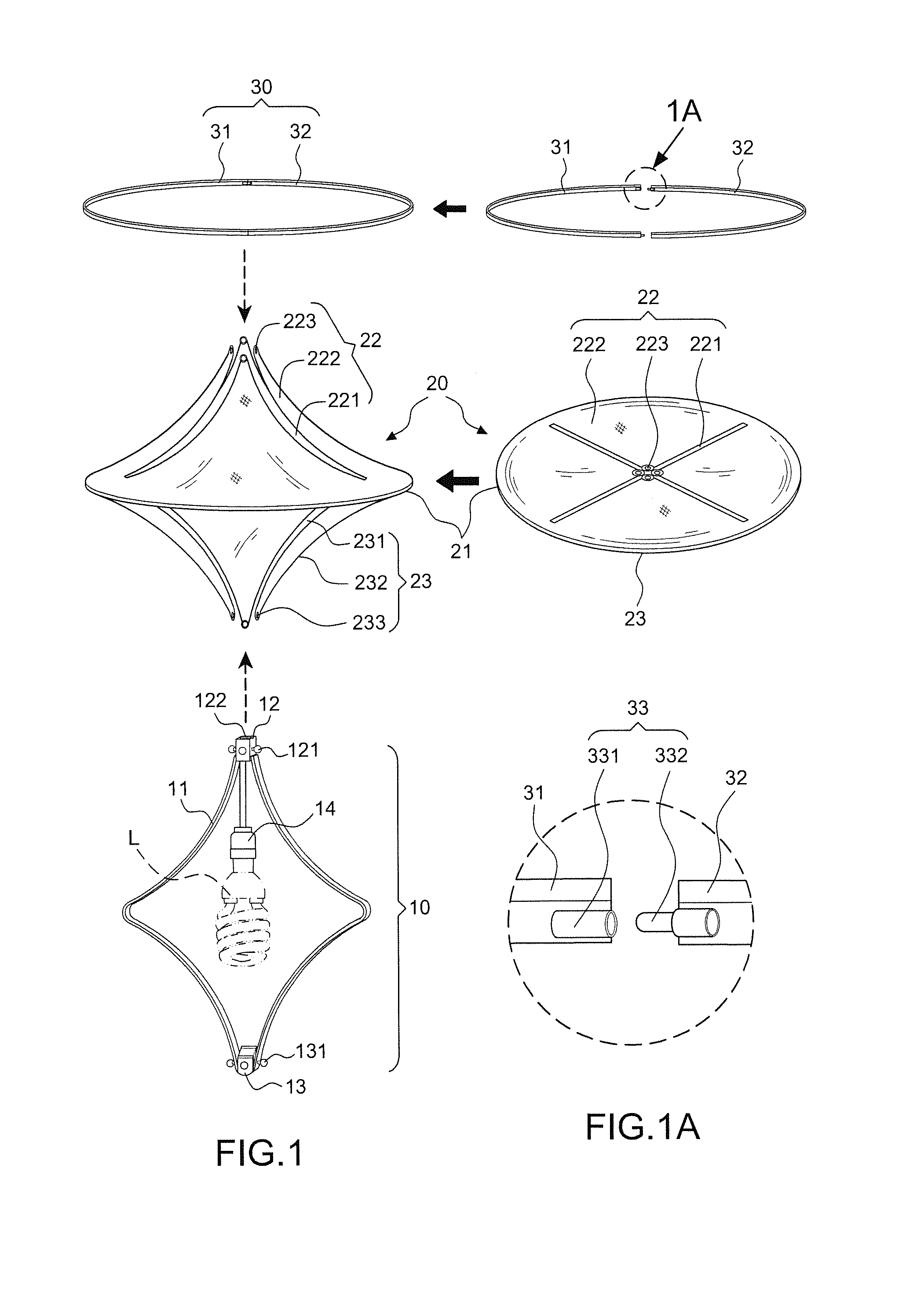 Artistic formative lampshade assembly