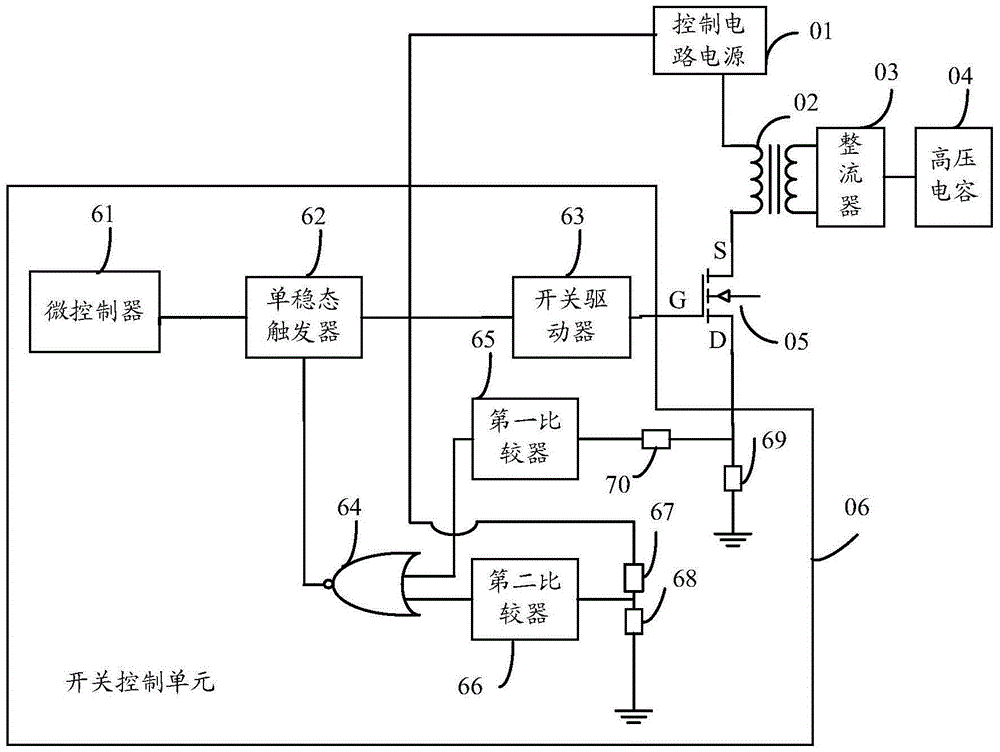 External defibrillator power supply protection circuit and external defibrillator