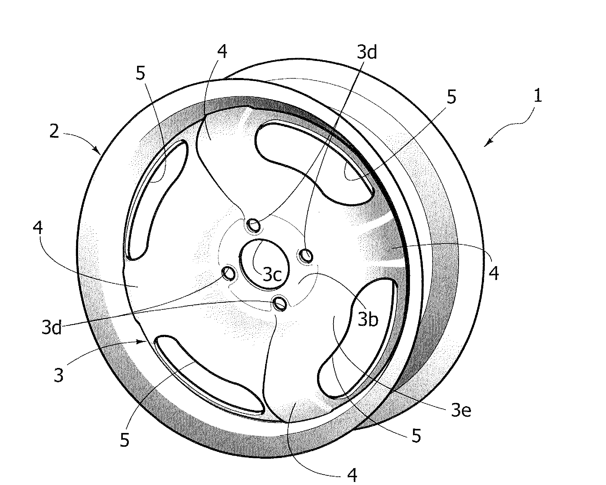 Motor-vehicle wheel structure