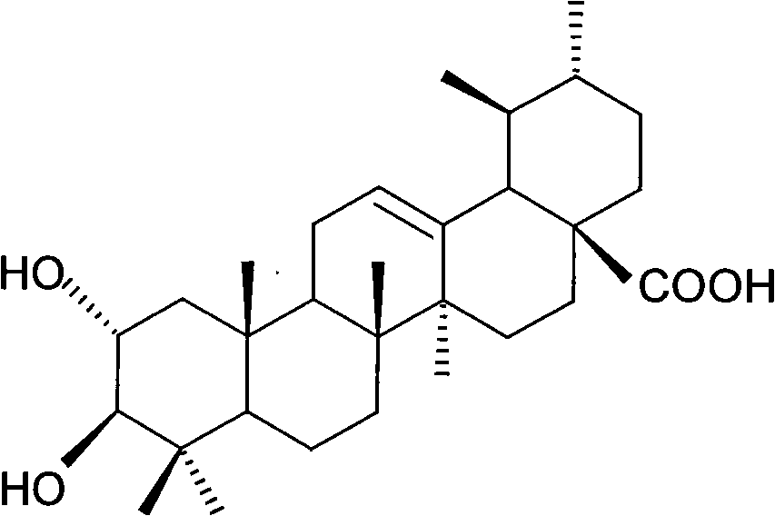 Method for extracting corosolic acid from plant