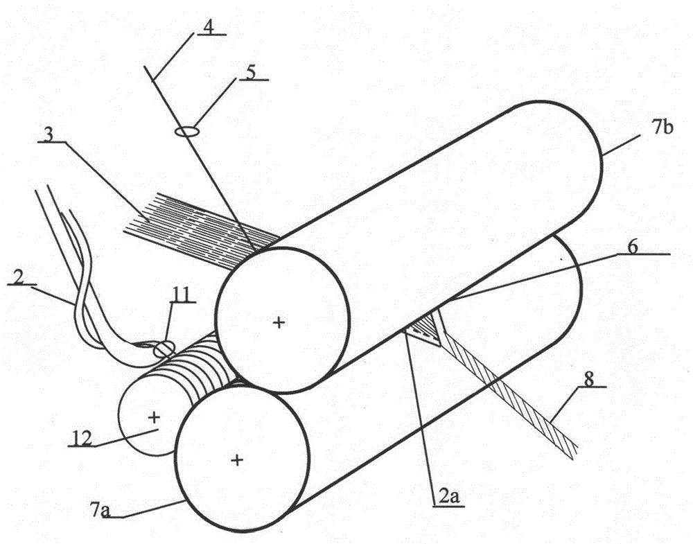 Lower support type cored enhanced three-axis composite yarn, spinning method and application