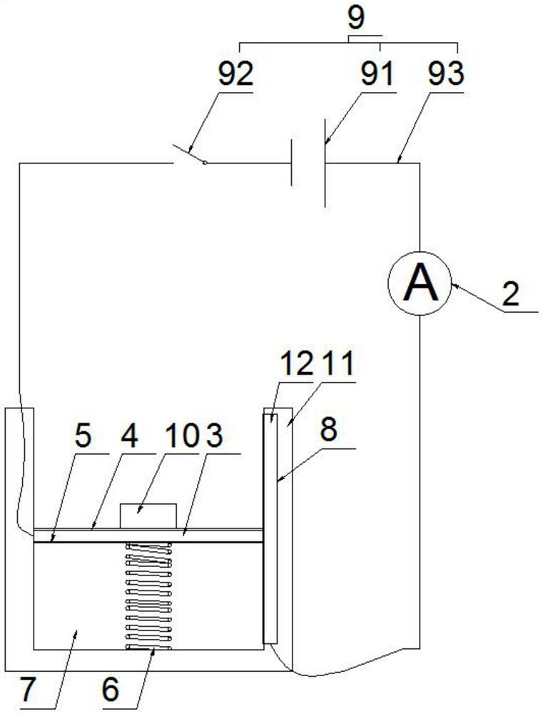 Corrosion rate measuring device and method based on slide rheostat