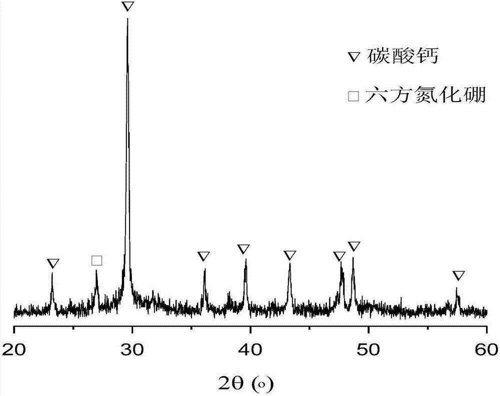 Method for preparing nano-calcium carbonate whisker/hexagonal boron nitride nanocomposite material