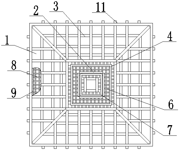 Cupulate foundation integral mould subsection casting one-step integral forming structure and forming method