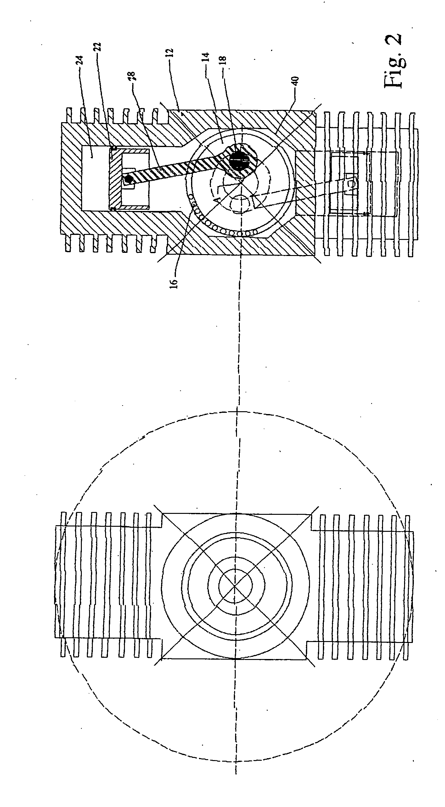 Two-cycle engine for counter-rotation especially for aviation applications