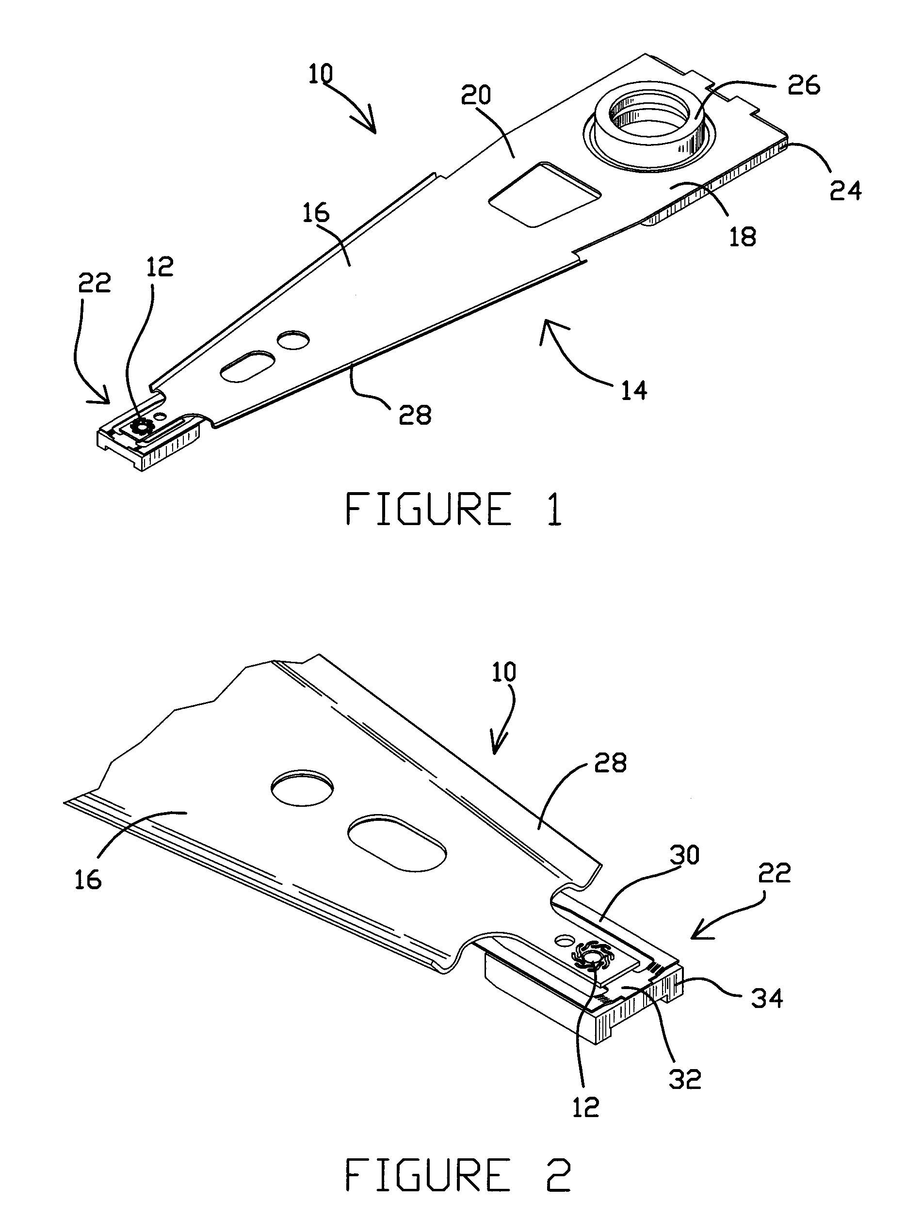 Deep dimple structure for head suspension component