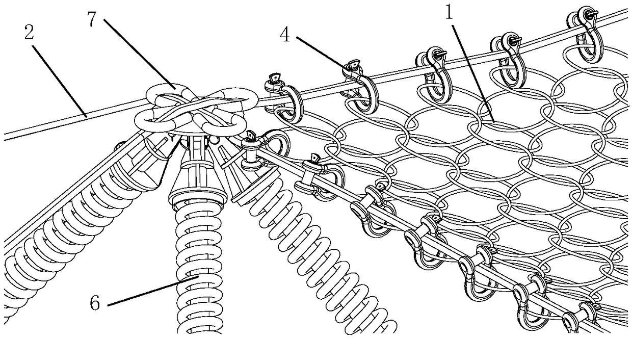 Point-supporting self-recovering flexible buffering structure adopting piston rods for hangar tunnel project