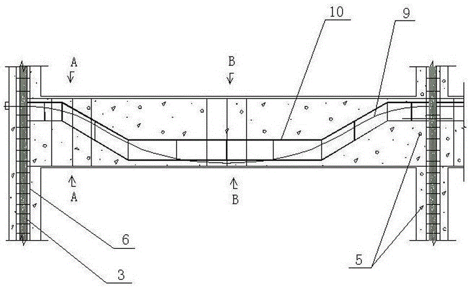 Composite beam frame with different strength composite column and built-in core column and its construction method